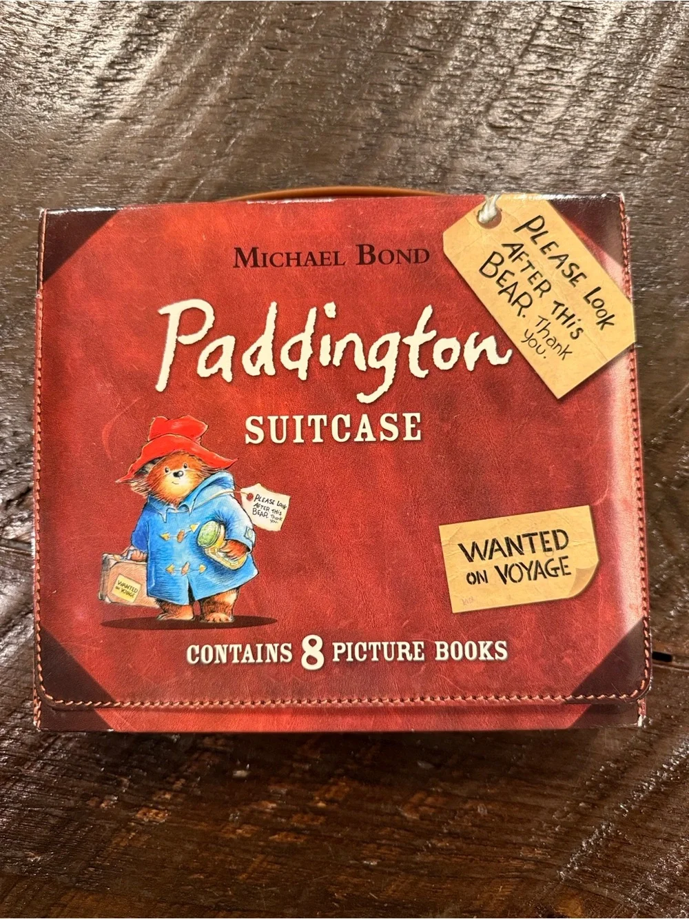 Paddington Plush Bear suitcase books - Classic Blue Coat and Red Hat